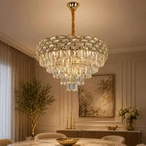 Lustre Pendente Dourado Cristal K9 50cm E14 Lustre Pendente Dourado Cristal K9 50cm E14