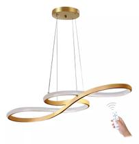 Lustre Pendente dourado Design Moderno 3 em 1 com Controle Remoto