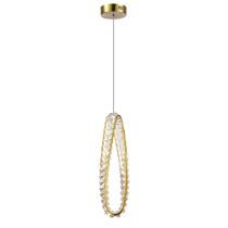 Lustre Pendente Dourado e Cristal Led 25w 3000k Walo 12x45cm Bivolt