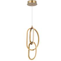 Lustre Pendente Dourado Led 30w 3000k Tiffel 16.5x55cm Moderno Bivolt