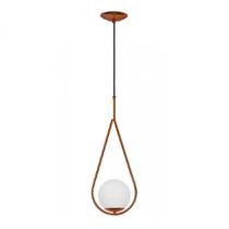 Lustre Pendente Drop Gota Com Globo - Cobre