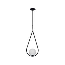 Lustre Pendente Drop Gota Com Globo - Preto