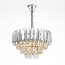 Lustre Pendente Dubai Cristal Legítimo K9 Inox Linha Premium