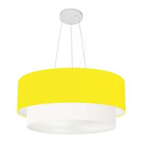 Lustre Pendente Duplo Cilíndrico Vivare Md-4073 Cúpula Tecido 80x60cm - Bivolt