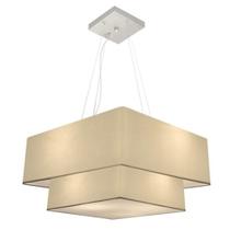 Lustre Pendente Duplo Quadrado Vivare Md-4066 Cúpula em Tecido 50x35cm Algodão Crú - Bivolt Lustre Pendente Duplo Quadrado Vivare Md-4066 Cúpula em Tecido 50x35cm Algodão Crú - Bivolt