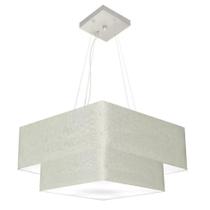 Lustre Pendente Duplo Quadrado Vivare Md-4066 Cúpula em Tecido 50x35cm Rustico Cinza - Bivolt