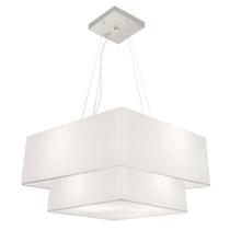 Lustre Pendente Duplo Quadrado Vivare Md-4344 Cúpula em Tecido 45x35cm - Bivolt