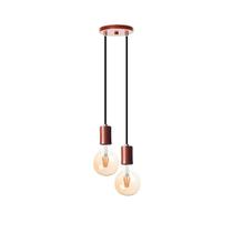 Lustre Pendente Duplo Vintage Retro Industrial E27 Aluminio - IDEALLUME