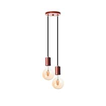 Lustre Pendente Duplo Vintage Retro Industrial E27 Aluminio