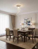 Lustre Pendente Em Cristal Acrílico Para Sala e Quarto