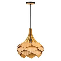 Lustre Pendente em Madeira Natural Tauari - PINHO