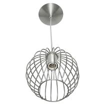 Lustre Pendente Esfera Bola Cromado 18x19 cm Sala Quarto