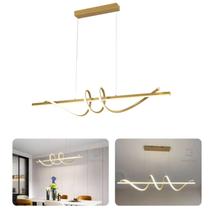 Lustre Pendente Espiral Led Moderno Sala Quarto Dourado Equipe Led