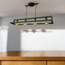 Lustre Pendente Estilo Industrial Preto Fosco Terra Salutte