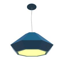 Lustre Pendente Facetado Diamante 72x32cm 3xE27 Madeira