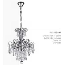 Lustre Pendente Ferro Cristal K9 Cromado D40xh50cm