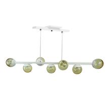 Lustre Pendente Figo 7 Globos Ambar Luxo Esfera De Vidro