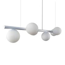 Lustre Pendente Figo Branco -6 Globos Esfera De Vidro Branco