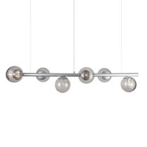 Lustre Pendente Figo BRANCO - 6 Globos Esfera Vidro Fume