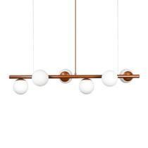 Lustre Pendente Figo BRONZE - 6 Globo Esfera de Vidro Branco Lustre Pendente Figo BRONZE - 6 Globo Esfera de Vidro Branco