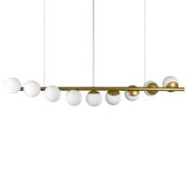 Lustre Pendente Figo com 9 Globos Esfera de Vidro - Ouro