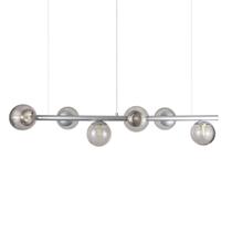 Lustre Pendente Figo PRATA - 6 Globos Esfera de Vidro Fumê Lustre Pendente Figo PRATA - 6 Globos Esfera de Vidro Fumê
