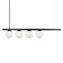 Lustre Pendente Figo PRETO - 4 Globos Esfera de Vidro Branco Lustre Pendente Figo PRETO - 4 Globos Esfera de Vidro Branco
