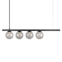 Lustre Pendente Figo PRETO - 4 Globos Esfera de Vidro Fumê Lustre Pendente Figo PRETO - 4 Globos Esfera de Vidro Fumê