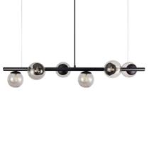 Lustre Pendente Figo PRETO - 6 Globos Esfera de Vidro Fume Lustre Pendente Figo PRETO - 6 Globos Esfera de Vidro Fume