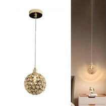 Lustre Pendente Globinho 1xG9 Aramado Cristal K9 Dourado Bivolt