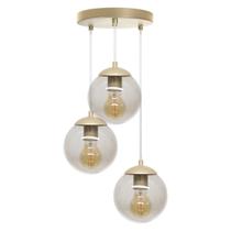 Lustre Pendente Globo 15 Jabuticaba Bola Vidro Monza Triplo