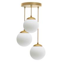 Lustre Pendente Globo 15 Jabuticaba Bola Vidro Monza Triplo