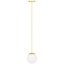 Lustre pendente globo bola vidro led jabuticaba stuttgart dourado fosco branco quente