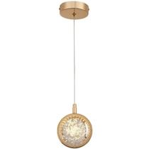 Lustre Pendente Globo Bolhas Cristal Dourado LED 7W 12cm 3000K Bivolt - LED Force