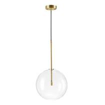 Lustre Pendente Globo de Vidro Cristal Transparente Jaboticaba Dourado Bivolt Ajustável G4 Moderno