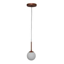 Lustre Pendente Globo Vidro Fosco Jabuticaba 120mm Bivolt
