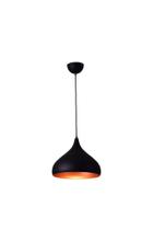 Lustre/Pendente Gota Alumínio RPX Preto c/ Cobre 30 cm - Startec