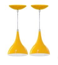 Lustre pendente Gota dupla Berlin Amarelo/branco