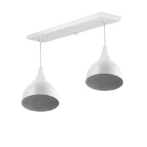 Lustre Pendente Gota Duplo Base Retangular Branco Lustre Pendente Gota Duplo Base Retangular Branco