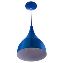 Lustre Pendente Gota Média Alumínio 30cm Azul