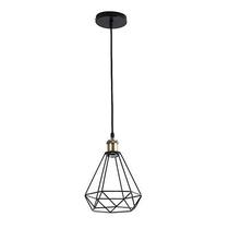 Lustre Pendente Gradeado Diamante para bocal E27 - Preto