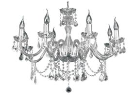 Lustre Pendente Harmonia Cristal 8 Braços Para Led 38 Cm