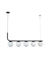 Lustre Pendente Haste 1 Metro 5 Bolas Globo Preto 717 Lustre Pendente Haste 1 Metro 5 Bolas Globo Preto 717