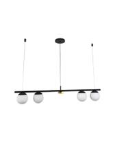 Lustre Pendente Haste 4 Bolas Globo Preto Dourado 1 Metro 371