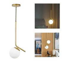 Lustre Pendente Haste Inclinada Globo Jabuticaba - Dourado Lustre Pendente Haste Inclinada Globo Jabuticaba - Dourado