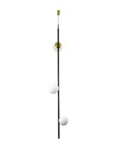 Lustre Pendente Haste Três Bolas Globo Preto e Dourado 194