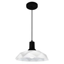 Lustre Pendente Ideal Para Quarto Sala Cozinha Balcão Praia Não Enferruja Sides M3 Branco com Preto Bivolt Lustre Pendente Ideal Para Quarto Sala Cozinha Balcão Praia Não Enferruja Sides M3 Branco com Preto Bivolt