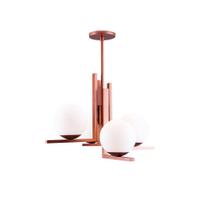 Lustre Pendente Industrial Com Vidro Leitoso Havana 04 Lâmpadas E27 Lustre Pendente Industrial Com Vidro Leitoso Havana 04 Lâmpadas E27