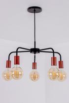 Lustre Pendente Industrial Moderno Cobre Preto 50cm 207 Lustre Pendente Industrial Moderno Cobre Preto 50cm 207