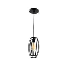 Lustre Pendente Industrial Retrô Preto Gaiola Pequima Bivolt 28061-1